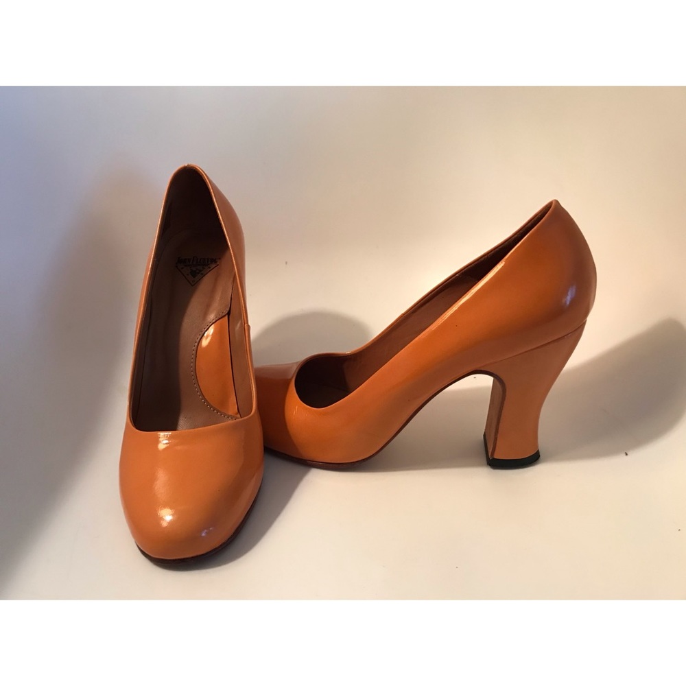John Fluevog Orange Patent Leather 3” Heel